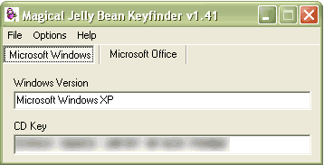 Microsoft Windows XP product key update tool